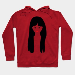 Girl Face With A Long Black Hair Hoodie